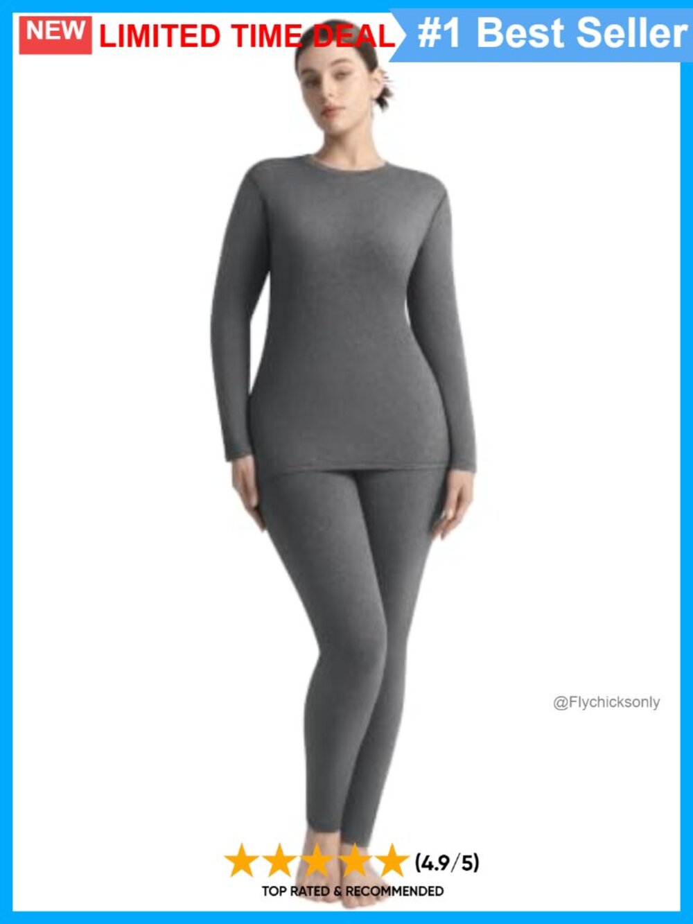 Wool Blend Fleece Lined Thermal Underwear Set Long Johns Slim Fit